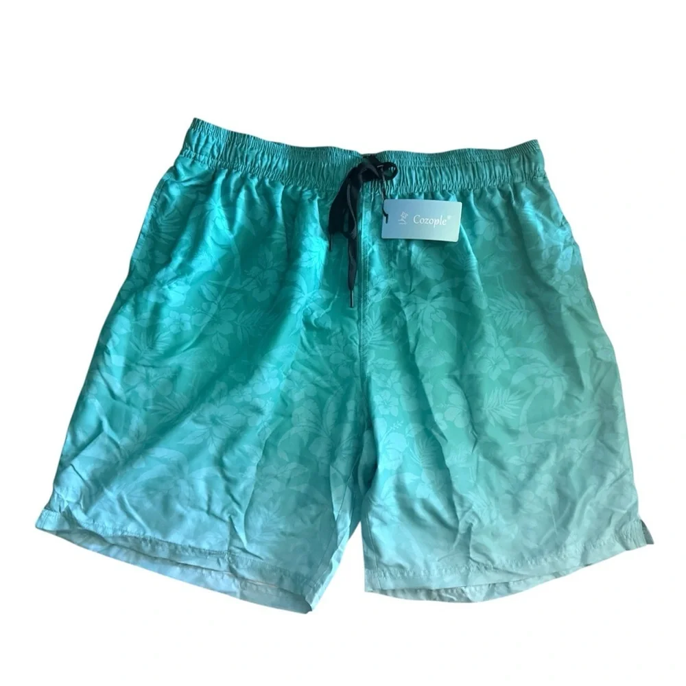 Cozople Mens Swimming Trunks with Compression Liner Swim Shorts 8 inch.  Size XL